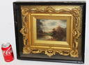 Exceptional 19th C. oil on canvas in a great Victorian shadow box frame. Looks to be Hudson river
