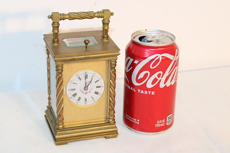 Sweet French 1 hour repeater carriage clock (working). Nice hand painted porcelain face and rope (1 of 5)