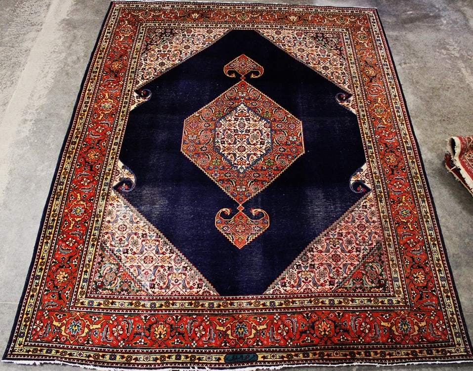 Hand made Iranian Tetris room size oriental rug signed. Estate fresh in nice condition. Some light (1 of 7)