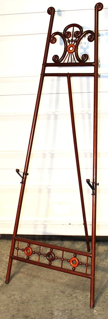 Original finish stick and ball easel. Cherry mahogany very clean with the original picture supports (1 of 3)