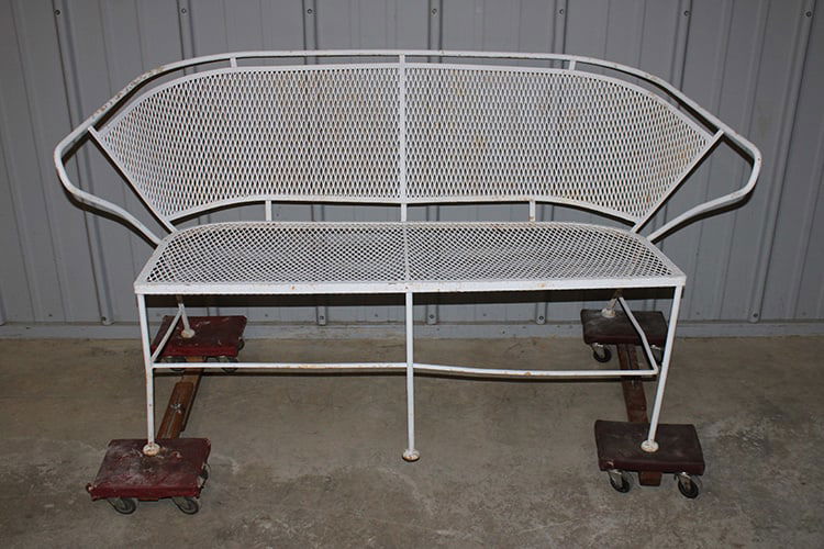 1960'S Salterini Style Wrought Iron Garden Bench (1 of 4)