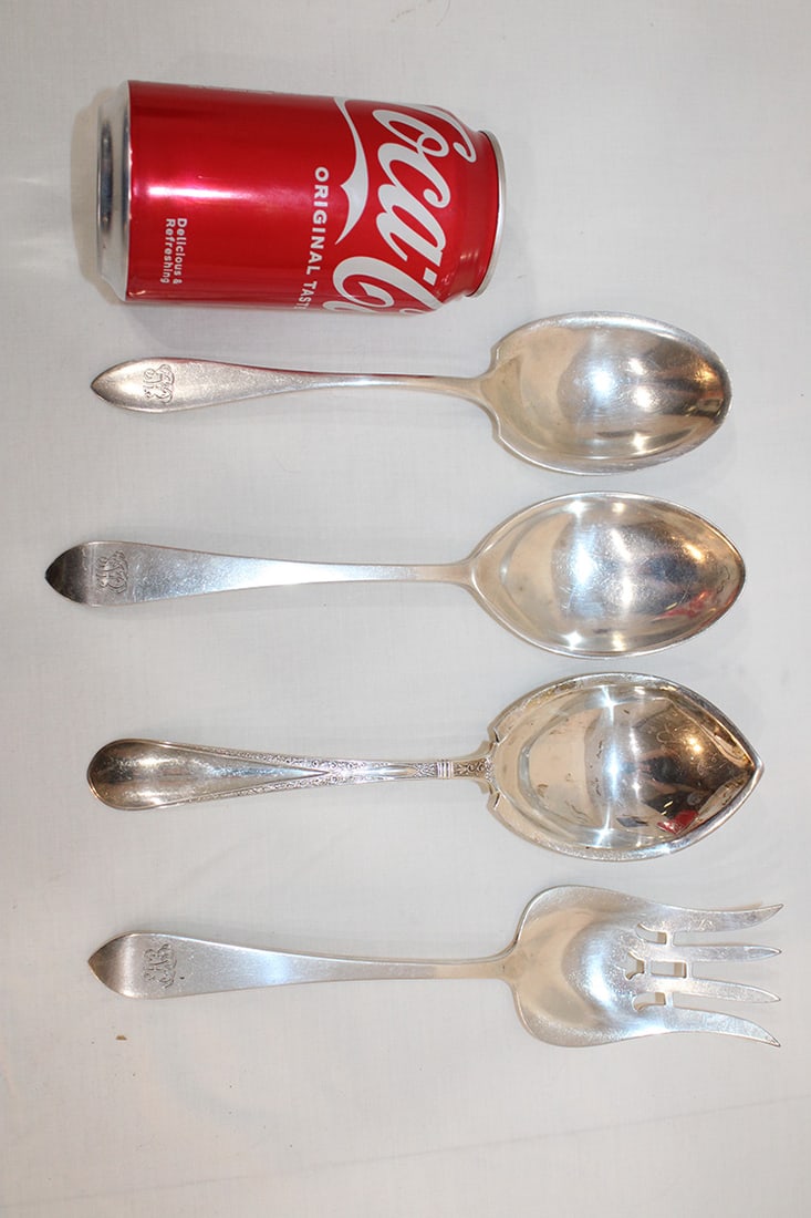4 Large Sterling Silver Serving Pieces 12.5 Ozt (1 of 3)