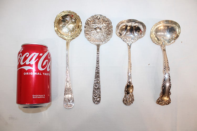 4 Great Sterling Spoons And Ladles 8.66 Ozt (1 of 4)