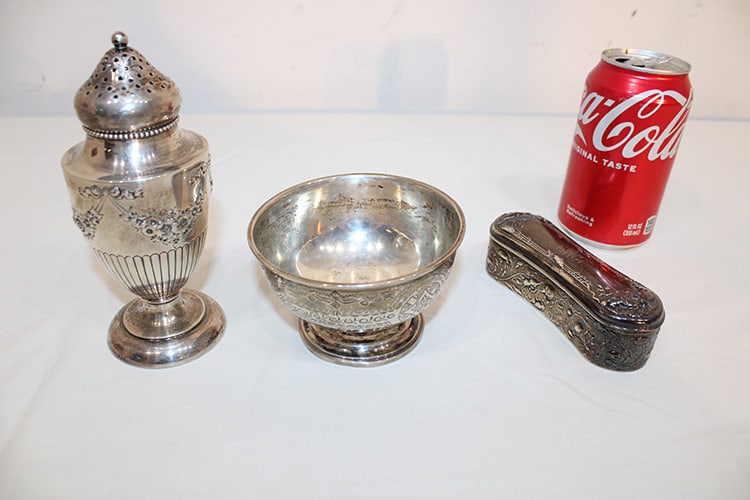 3 Great Pieces Of Sterling Incl. 6" Sugar Shaker By Wise + Son 12.33 Total Of All 3 (1 of 5)