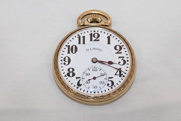 Rare Illinois 60 Hour Bunn Special Railroad Pocket Watch (Working) (1 of 5)