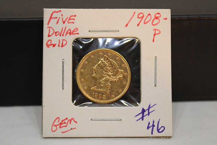 1908 $5 Gold Coin (1 of 2)