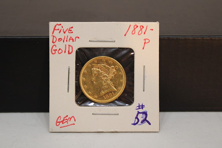 1881 $5 Gold Coin: 1881 $5 gold coin. Estate fresh in real nice condition.