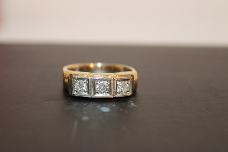 Large 14K Diamond Mans Ring (1 of 3)