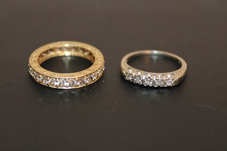 2 Diamond 14K Gold Bands 3.9 Total Dwt (1 of 5)