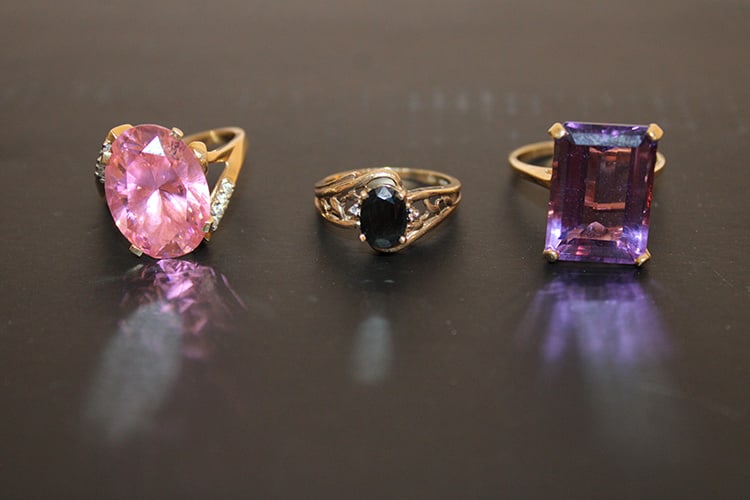 3 Nice Estate Fresh Rings Incl. Black Onyx, Amethyst, Etc. (1 of 3)