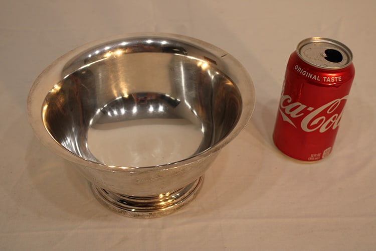 Heavy Sterling Bowl By Poole (Paul Revere Repro) 14.85 Ozt: Heavy sterling bowl by Poole (Paul Revere Repro) 14.85 ozt. Estate fresh in nice condition. 8" wide, 4" tall.