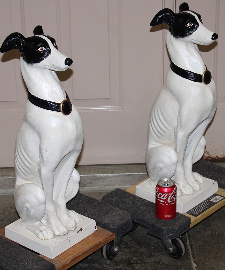 Pair Of Nice 24" Cast Iron Whippets (1 of 4)