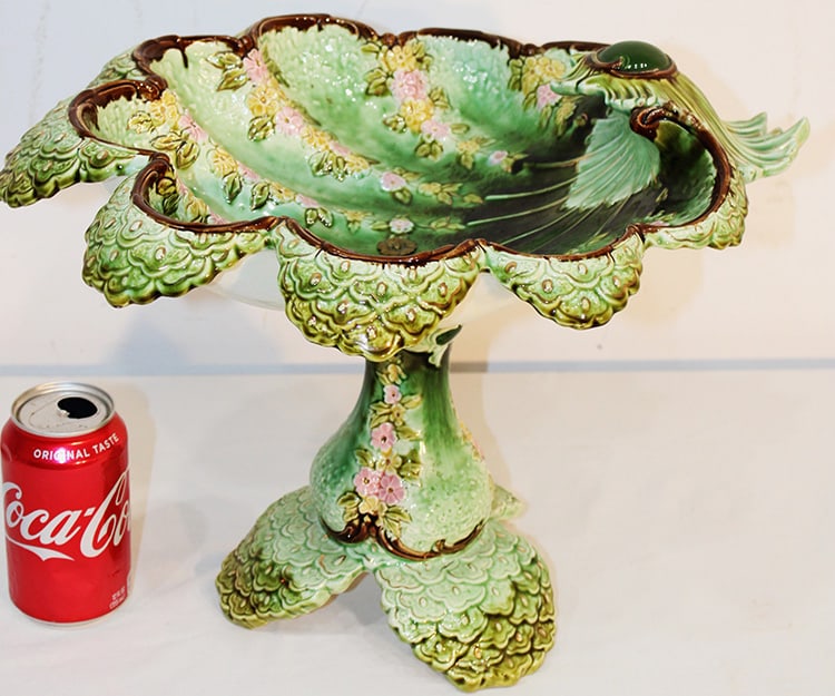 Rare Early Majolica Center Piece Marked Eichwald #2023 (1 of 7)