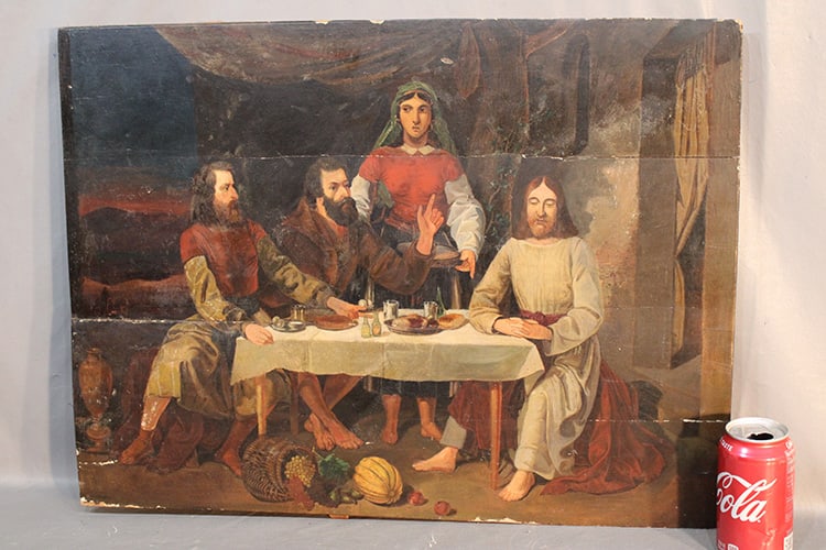 Early Estate Fresh Oil On Panel Of The Last Supper (1 of 6)