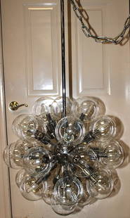One Of The Nicest Mid Century Modern Sputnik Chandeliers: One of the nicest mid century modern Sputnik chandeliers. Estate fresh with a long original chain. 23" wide, can hand a total of 72" (you can make it smaller by taking out links).