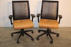 Pair Of High Quality "Steelcase" Think Leather Executive Office Chairs