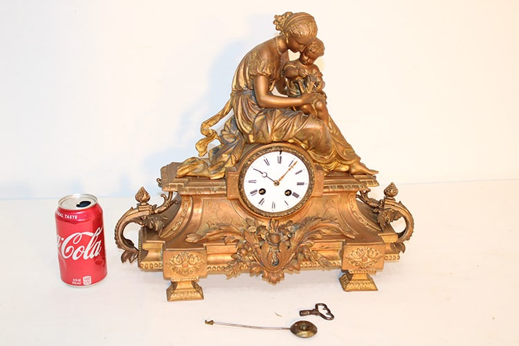 Nice Victorian French Figural Mantel Clock (1 of 6)