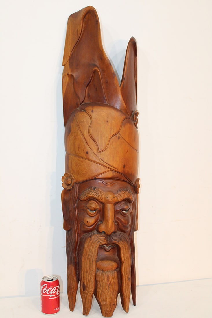 Vintage 42" Chinese Mask Possibly Cherry (1 of 6)