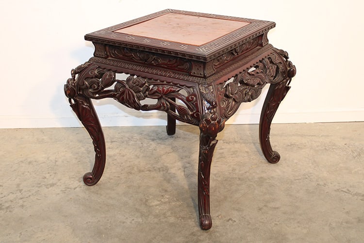 Antique Oriental Carved Wooden Center Table (1 of 4)