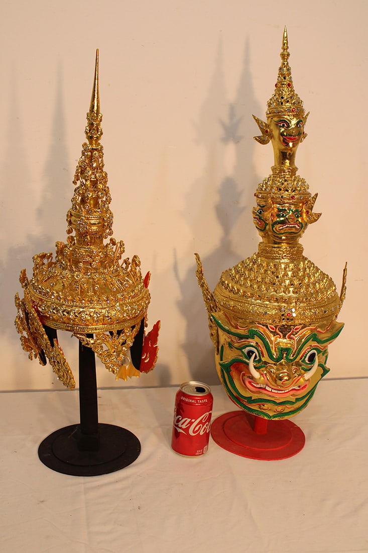 2 Thai Ceremonial Headdresses In Gold (1 of 7)