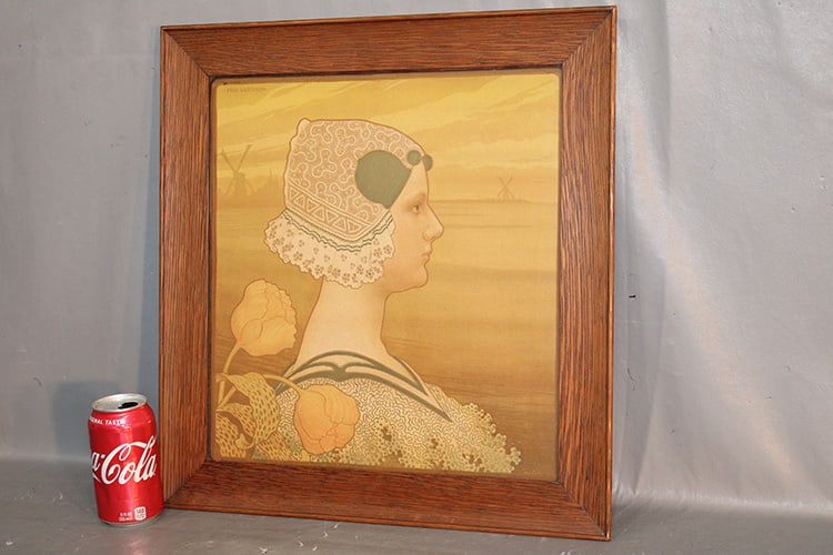 Nice Litho Of Queen Wilhelmina By Paul Berthon: Nice litho of Queen Wilhelmina by Paul Berthon. 1872-1909 in a nice original oak frame. Estate fresh. 18" wide, 19" tall.