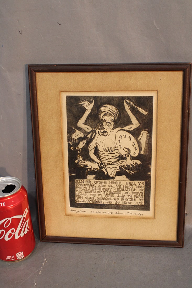 Very Unusual Artist Signed Sherman Trowbridge (1 of 4)