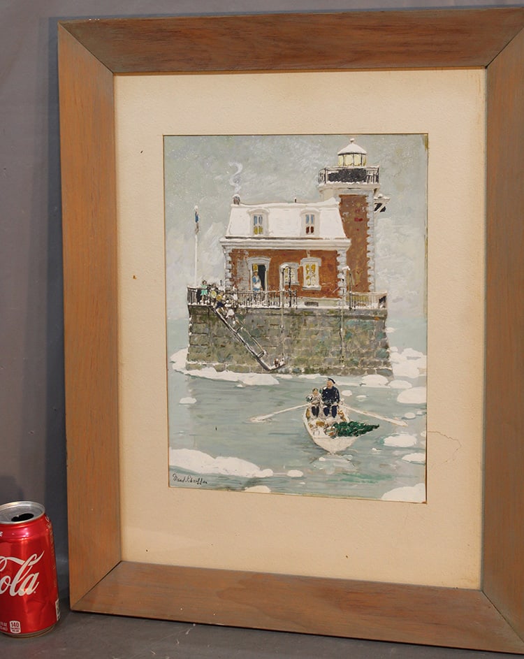 Original Painting Of The Hudson Athens Light House By Mead Schaeffer (1 of 5)