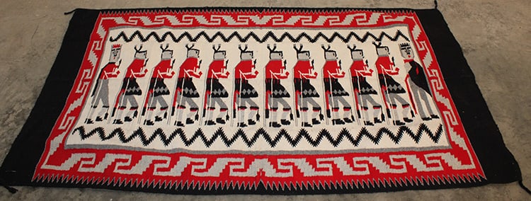 Large Vintage Hand Woven Navajo Style Yei By Chei Rug (1 of 4)