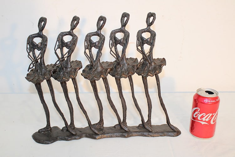 Brutalist Mid Century Bronze Coated Statue Of 5 Ballerinas (1 of 4)