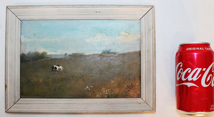 Sweet Small Oil On Board Signed Maxwell Stewart Simpson Of 2 Horses (1 of 5)