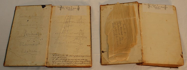 2 Early Minutes Of The Meeting From The Marshall Society: 2 early Minutes of the Meeting from the Marshall Society 2836-1840. Well scripted, easily read, very interesting. Says John Marshall Society inside. Estate fresh. 8" wide, 12" deep.