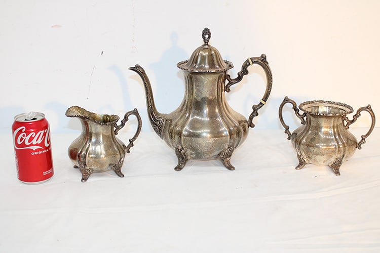 Heavy 3 Piece Sterling Silver Tea Set 61 Ozt (1 of 6)