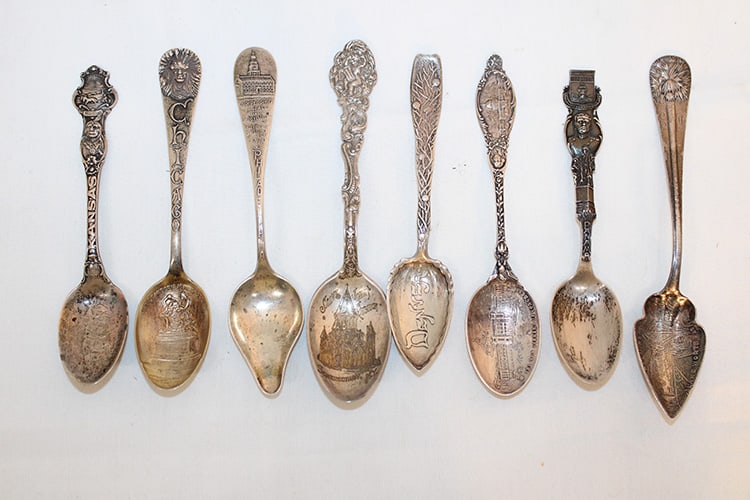 8 Nice Sterling Souvenir Spoons Including Indians, Congress 6.2 Ozt (1 of 6)