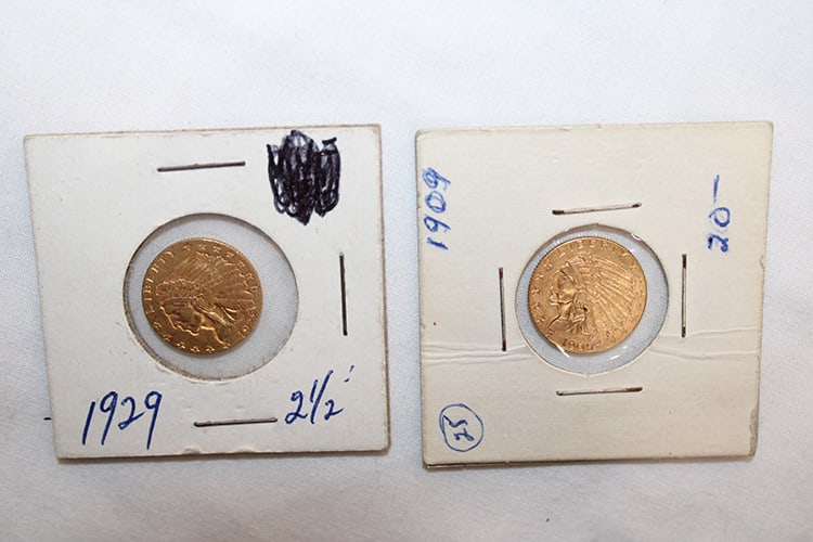 1909 And 1929 2 1/2 Dollar Gold Coin, Quarter Eagle (1 of 6)