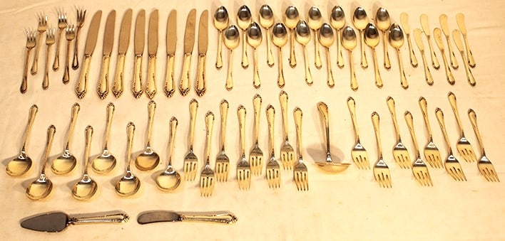 Great 64 Piece Sterling Flatware Set 55 Ozt Plus 10 Weighted (1 of 6)