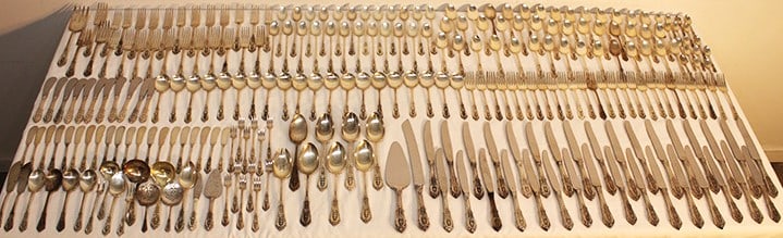 The Best 258 Piece Sterling Silver Wallace "Rose Point" Flatware Set 215 Ozt (1 of 10)