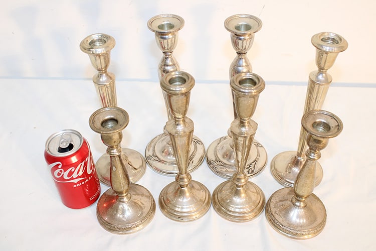 8 Tall Sterling Silver Candlesticks (1 of 4)
