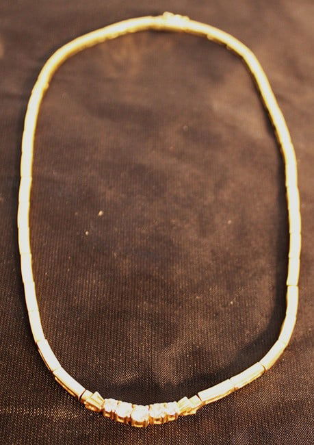 Heavy 14K Gold And Diamond Necklace 16.6 Dwt (1 of 5)