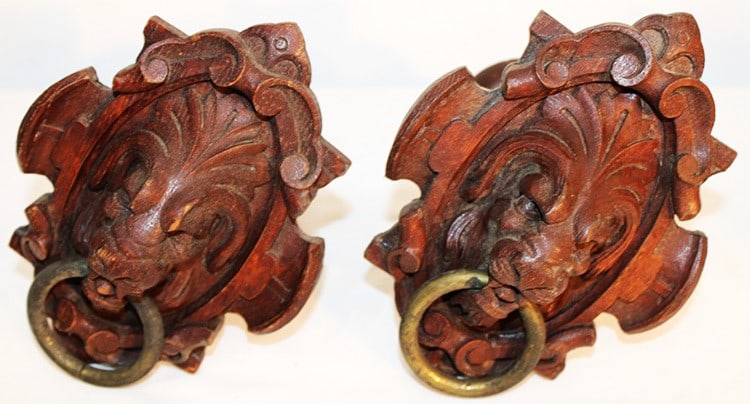 8 Of The Best Victorian Oak Lion Head Curtain Tie Backs (1 of 8)