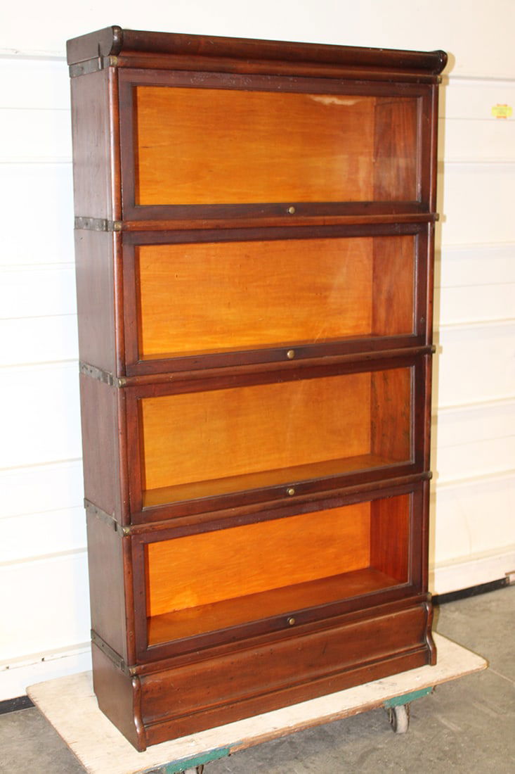 Clean Mahogany Globe Wernicke 4 Section Stacking Bookcase (1 of 3)