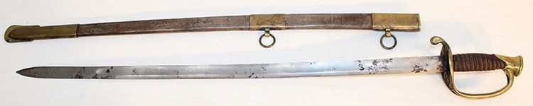Early Officer'S Sword And Scabbard Marked C.S. On The Guard (1 of 8)