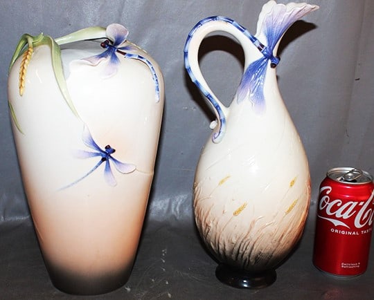 Pretty Franz Porcelain Dragonfly Pitcher And Vase (1 of 8)