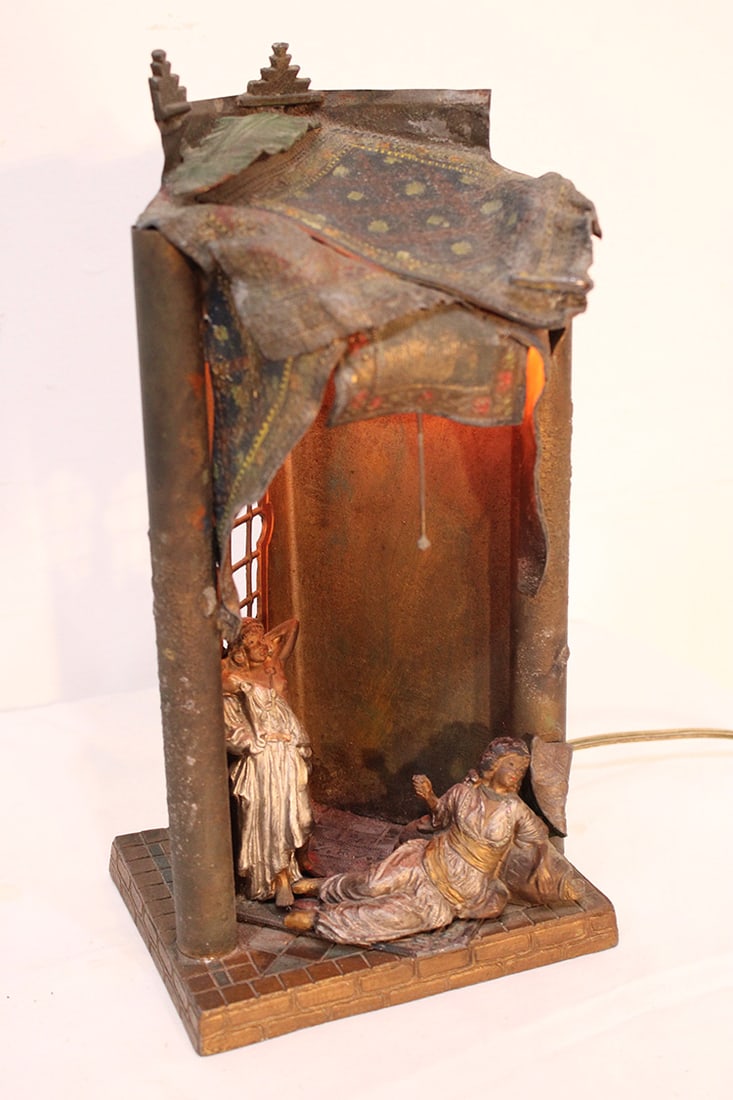 Austrian Cold Painted Lamp Probably (Franz Bergman) (1 of 7)