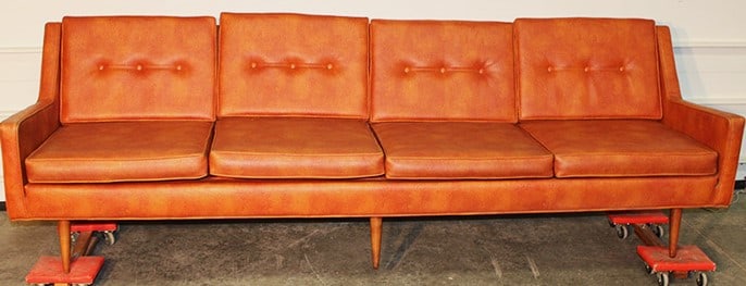 8' Orange Mid Century Sofa (1 of 5)