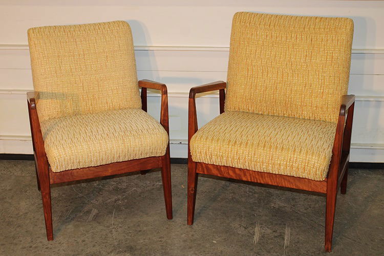 Wonderful Pair Of Mid Century Jens Risom Teak Arm Chairs (1 of 5)