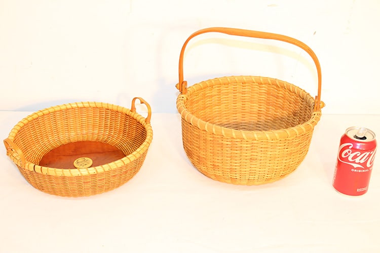 2 Custom Made Nantucket Baskets (1) Signed Karen Novak 3-03 (1 of 8)