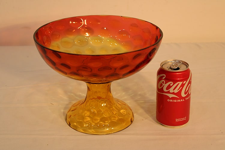 Large Antique New England Amberina Punch Bowl (1 of 4)