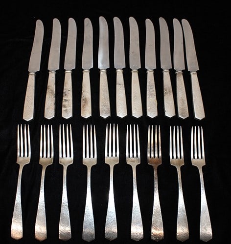 20 piece of sterling flatware 17.18 ozt plus 11 weighted. 11 knives, 9 forks. Estate fresh. J.S. & (1 of 4)