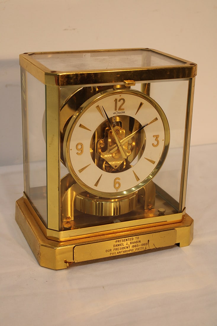 Nice LeCoultre Atmos clock (running). Presented to Daniel Raabin president of the Philanthropic (1 of 4)