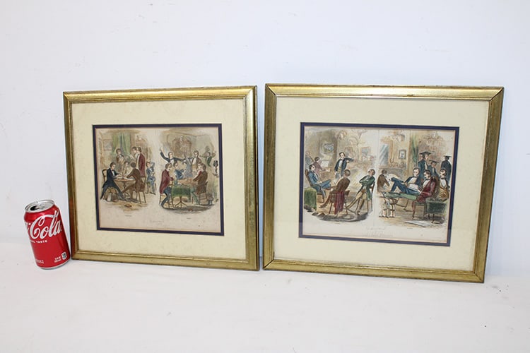 2 signed Winslow Homer 4 years of college Harvard 1857. Hand colored. Estate fresh. Some foxing (1 of 5)